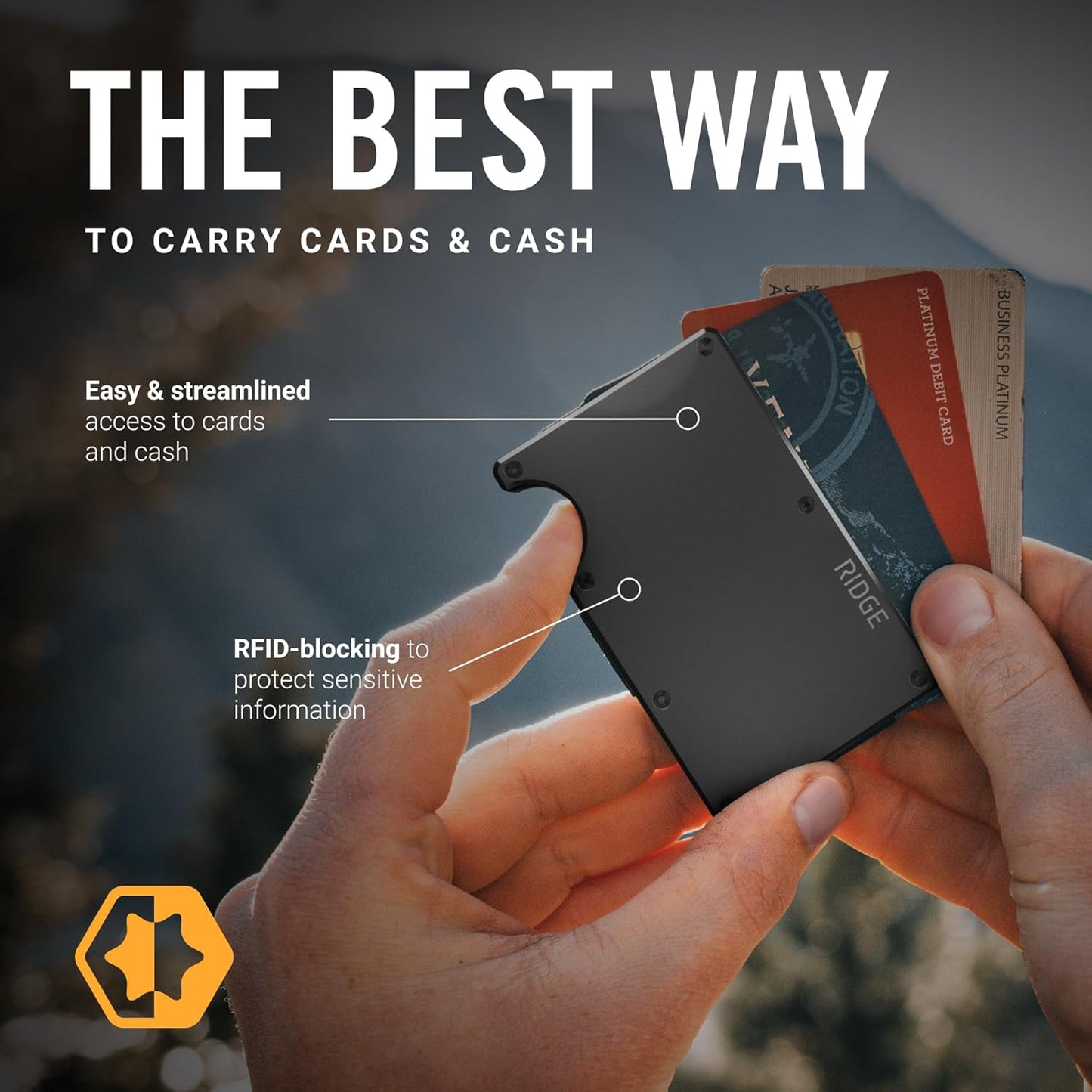 The Ridge Wallets Mens Slim Minimalist Compact Wallet RFID Card Holder NEW