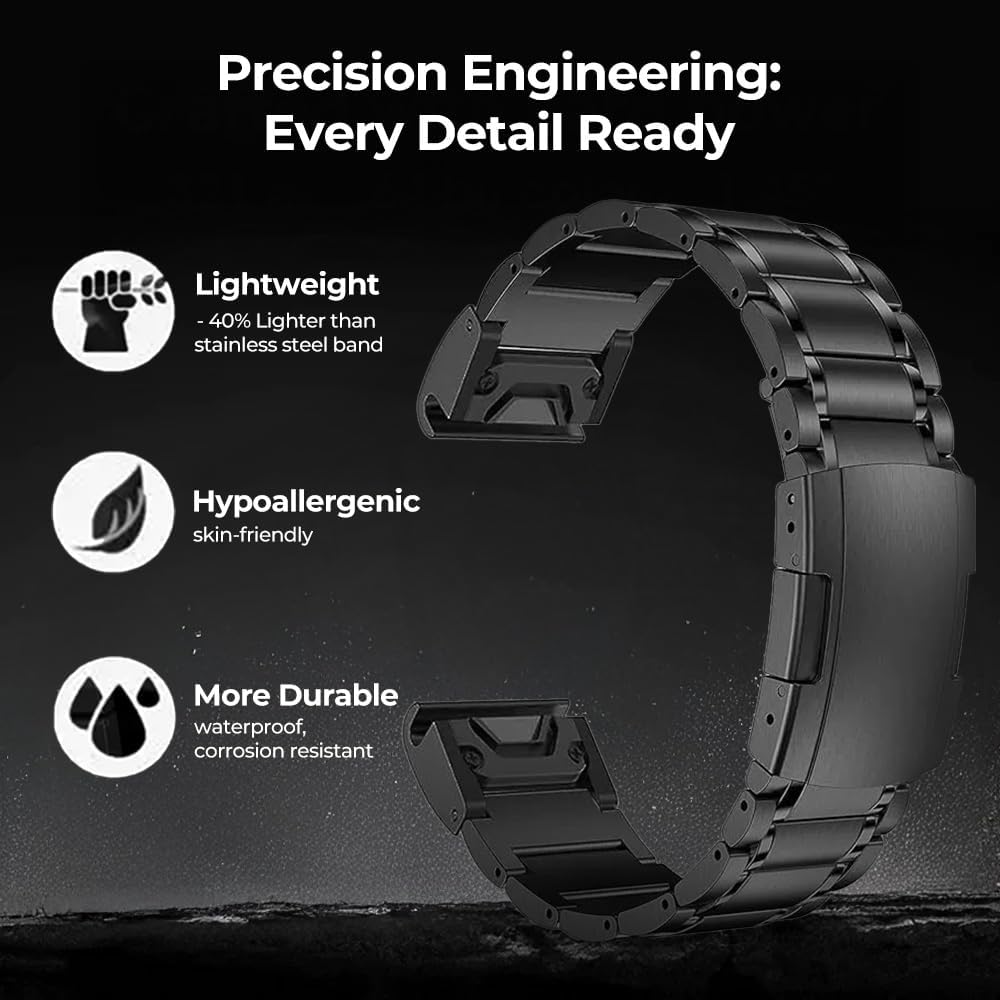 YINIXIN Titanium Smartwatch Replacement Band Quick Release Metal Strap NEW