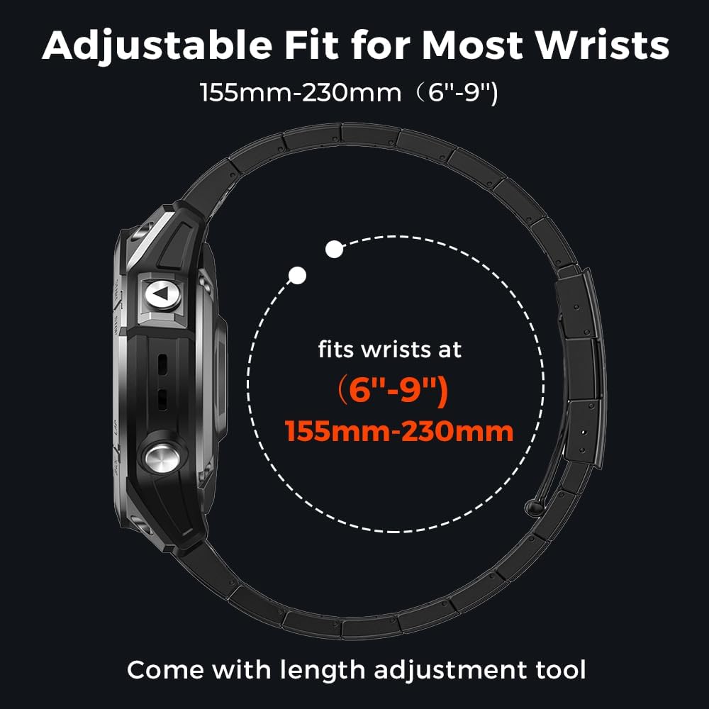 YINIXIN Titanium Smartwatch Replacement Band Quick Release Metal Strap NEW