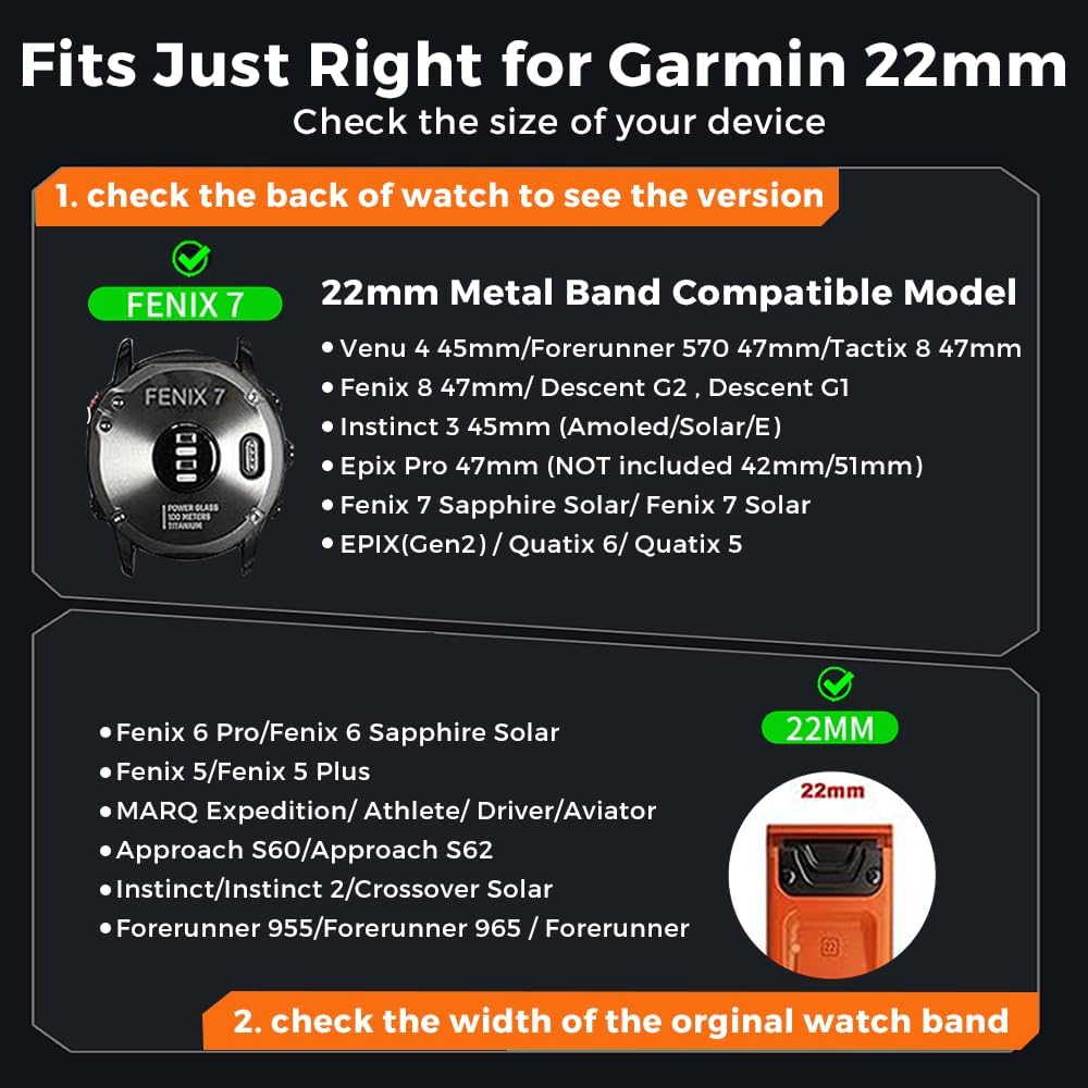 YINIXIN Titanium Smartwatch Replacement Band Quick Release Metal Strap NEW
