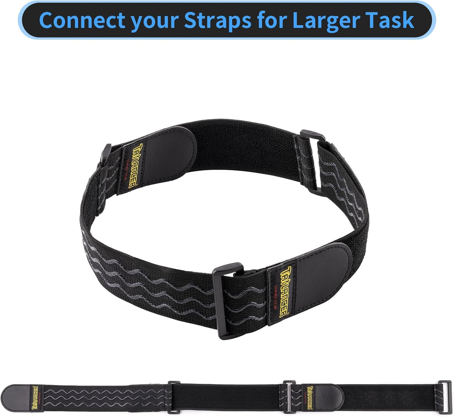 Trilancer Cable Ties Heavy Duty Elastic Cinch Straps Anti-Slip 30 cm 8 Pack NEW