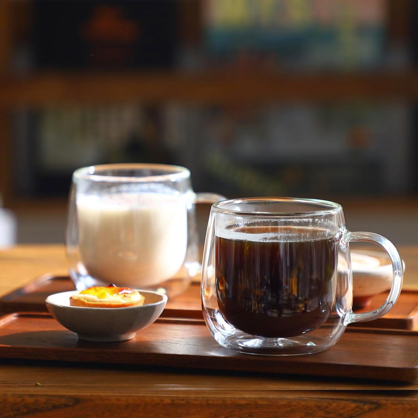 CNGLASS Double Walled Glass Coffee Mugs Insulated Espresso Cups 10oz(2PCS) NEW