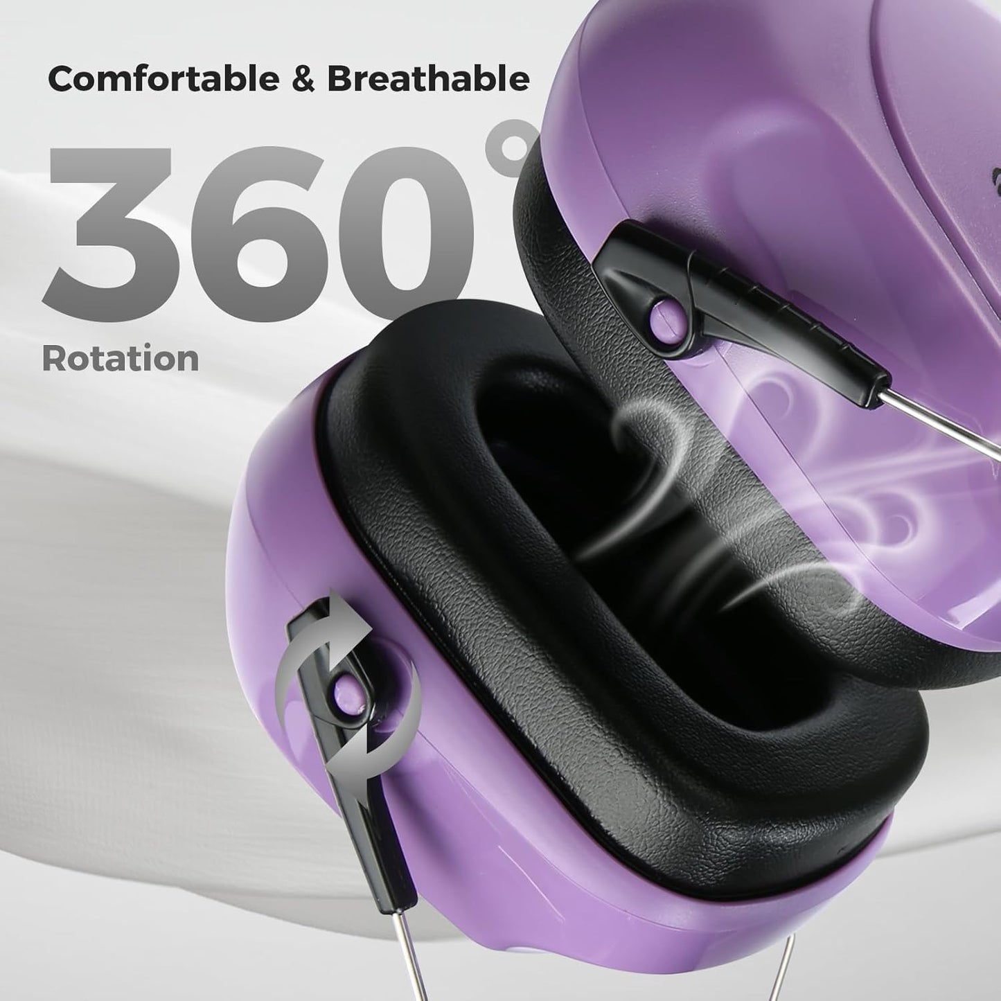ProCase Noise Reduction Safety Ear Muffs Hearing Protection Purple&Black NEW