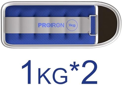 PROIRON Reflective Wrist Ankle Weights 2kg Leg Arm One Size Blue 1kg x 2 NEW