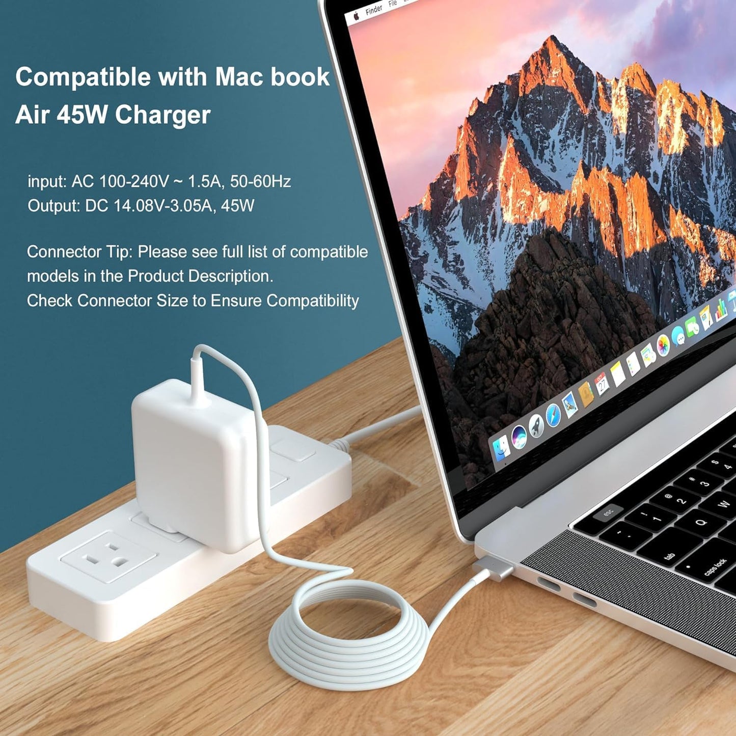 GTGUGR 45W Replacement Charger for MacBook Air T-Tip Power Adapter NEW