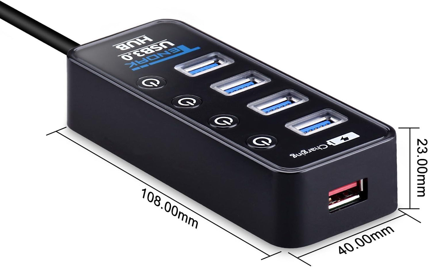 Tendak 4 USB Hubs Port USB 3.0 Hub with Smart Charging - High-Speed Data DEMO