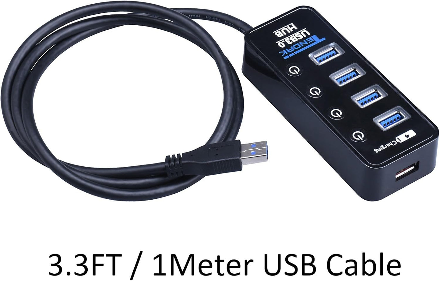 Tendak 4 USB Hubs Port USB 3.0 Hub with Smart Charging - High-Speed Data DEMO