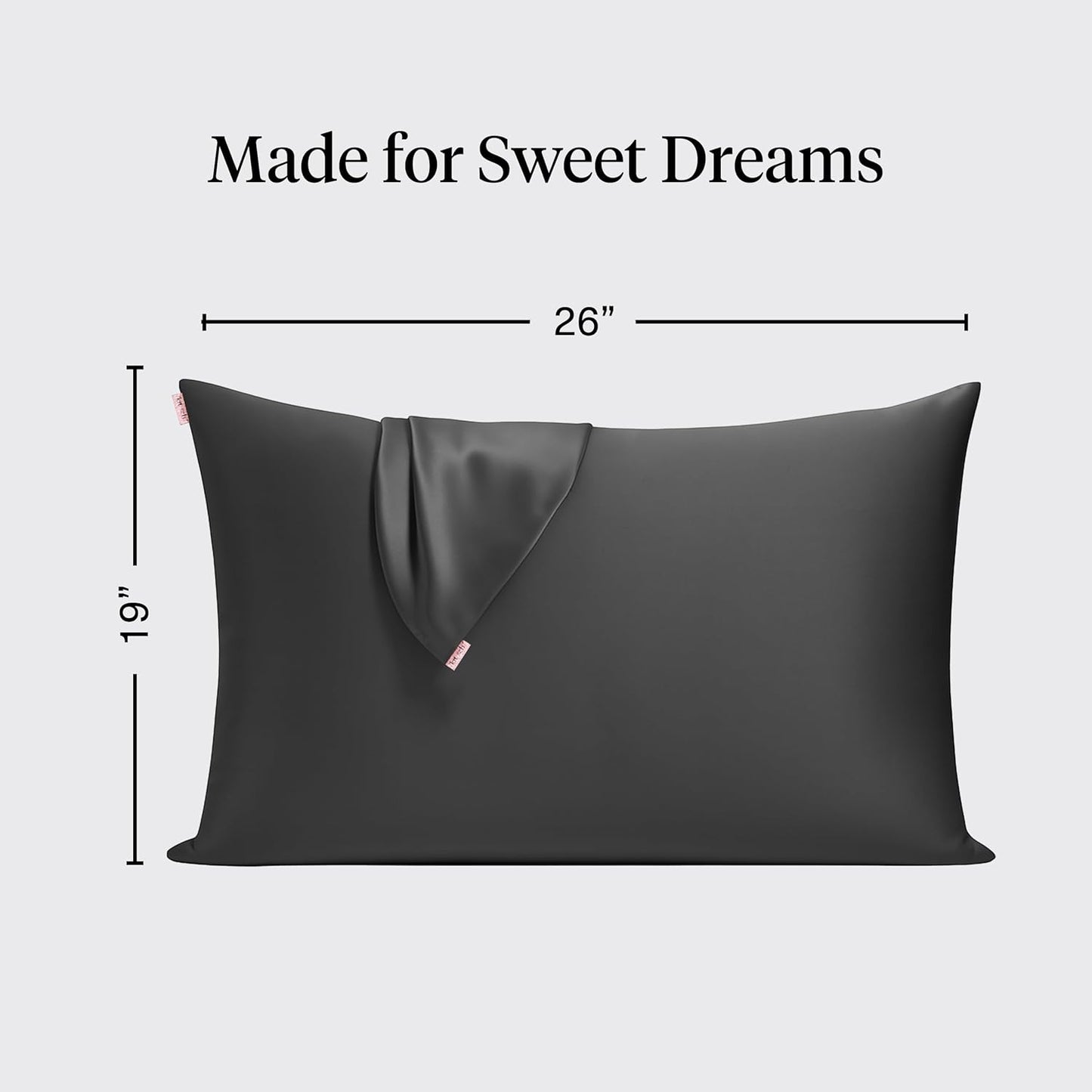 Kitsch Satin Pillowcase Zipper Hair Skin Softer Than Silk Charcoal Grey 1 Pc NEW