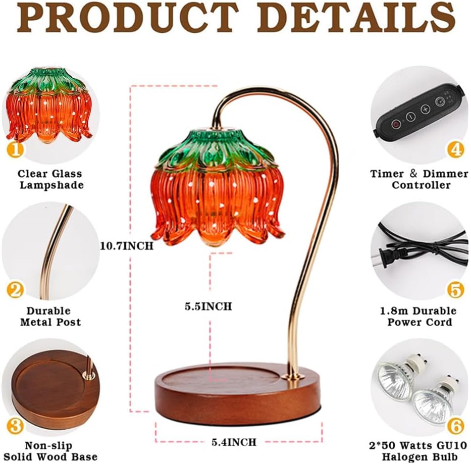 Deyagoo Strawberry Fragrance Candle Warmer Lamp with Timer, Electric NEW