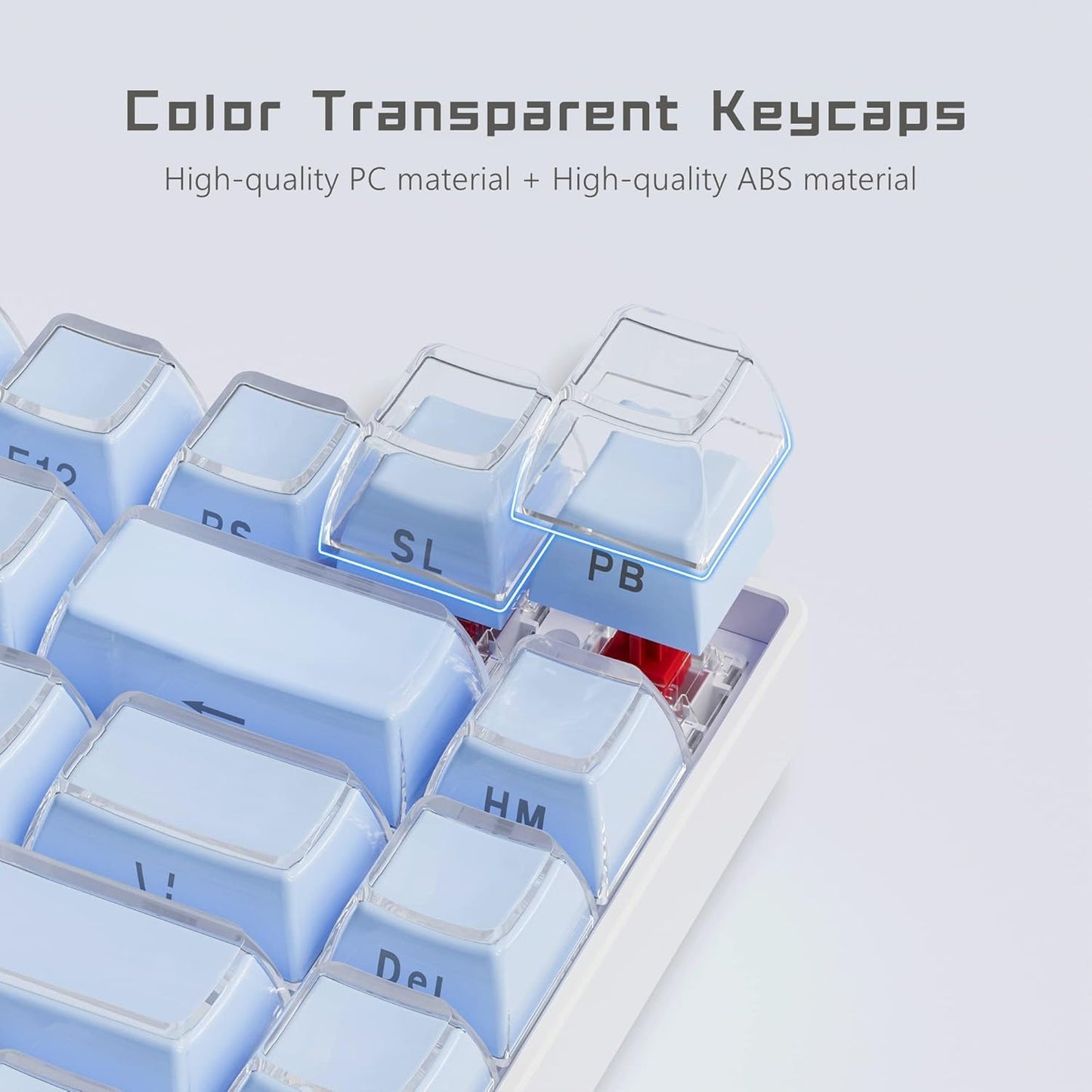 DANYAM Crystal Jelly Keycaps Custom 132 Keys CBSA Profile Side Printed NEW