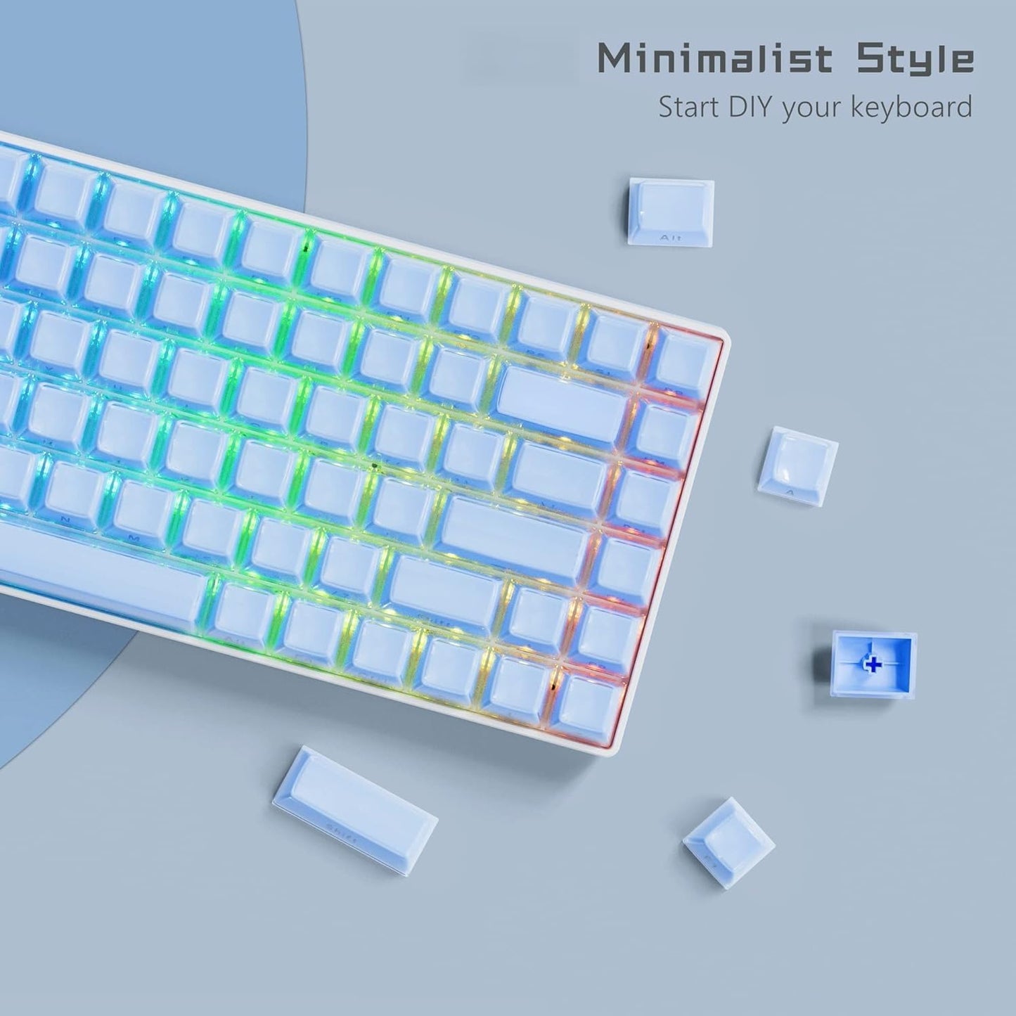 DANYAM Crystal Jelly Keycaps Custom 132 Keys CBSA Profile Side Printed NEW