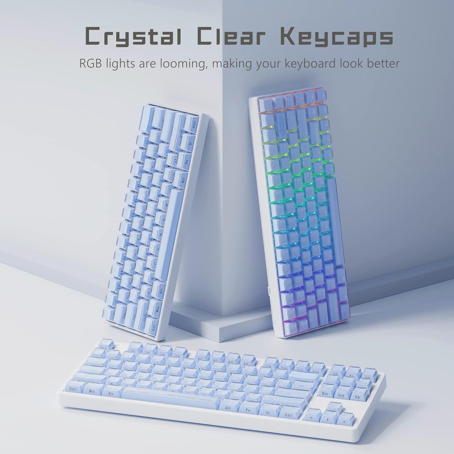 DANYAM Crystal Jelly Keycaps Custom 132 Keys CBSA Profile Side Printed NEW