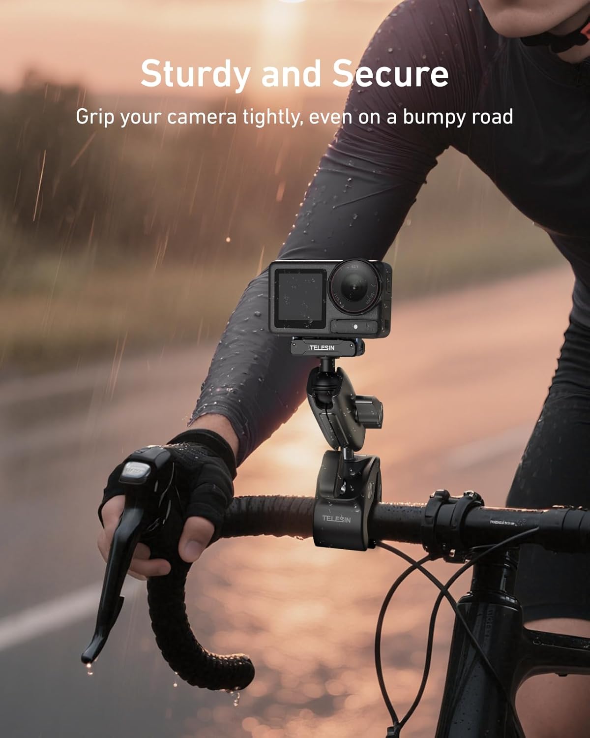 TELESIN Super Clamp Mount Bike Holder for DJI Pocket 4/3 Osmo Nano/Osmo DEMO
