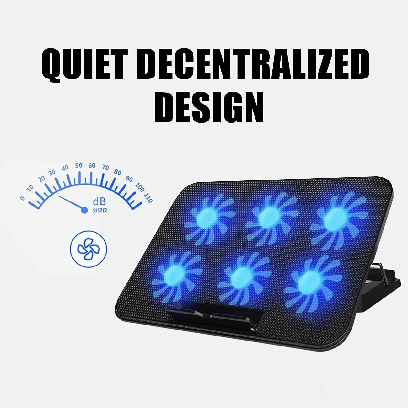 Necomi Laptop Cooler Stand with 6 Quiet Fans, Metal Design for Portable DEMO