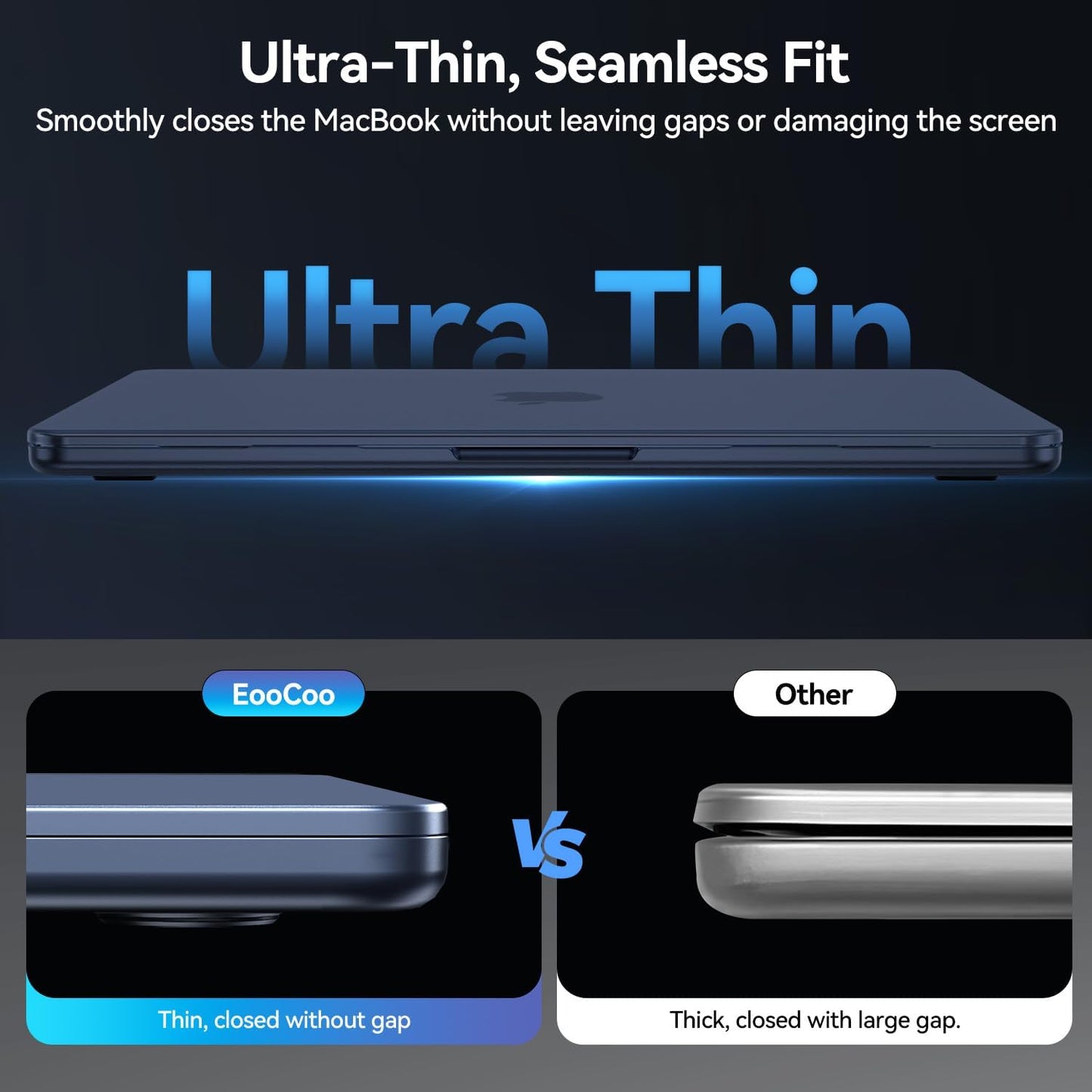 EooCoo Midnight Clear Hard Shell Case for MacBook Air 13.6 inch Laptop DEMO