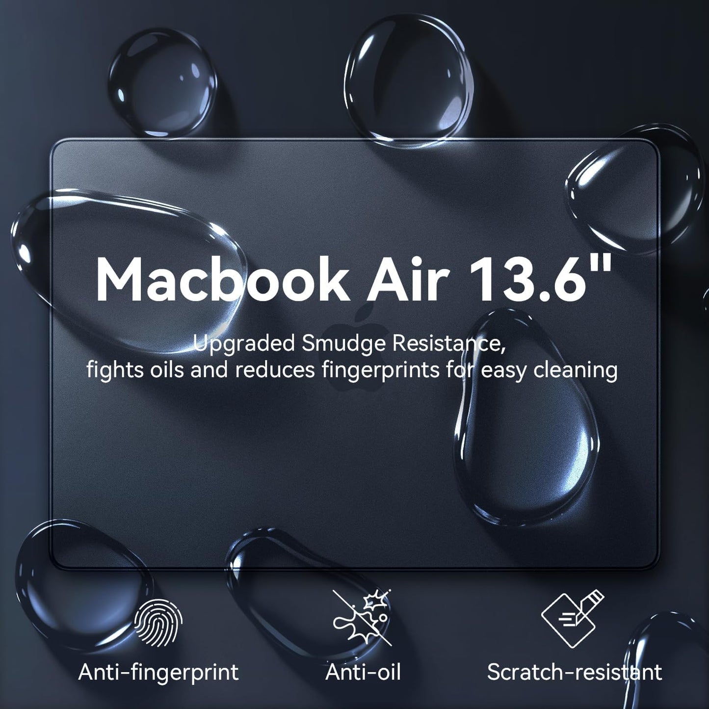 EooCoo Midnight Clear Hard Shell Case for MacBook Air 13.6 inch Laptop DEMO
