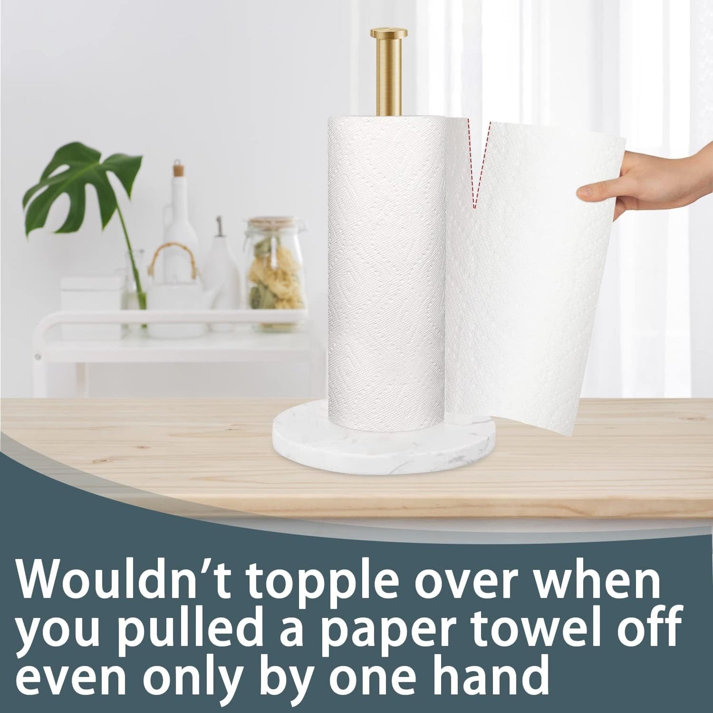 SEDISON Brushed Gold Paper Towel Holder Stand for Kitchen Countertop DEMO