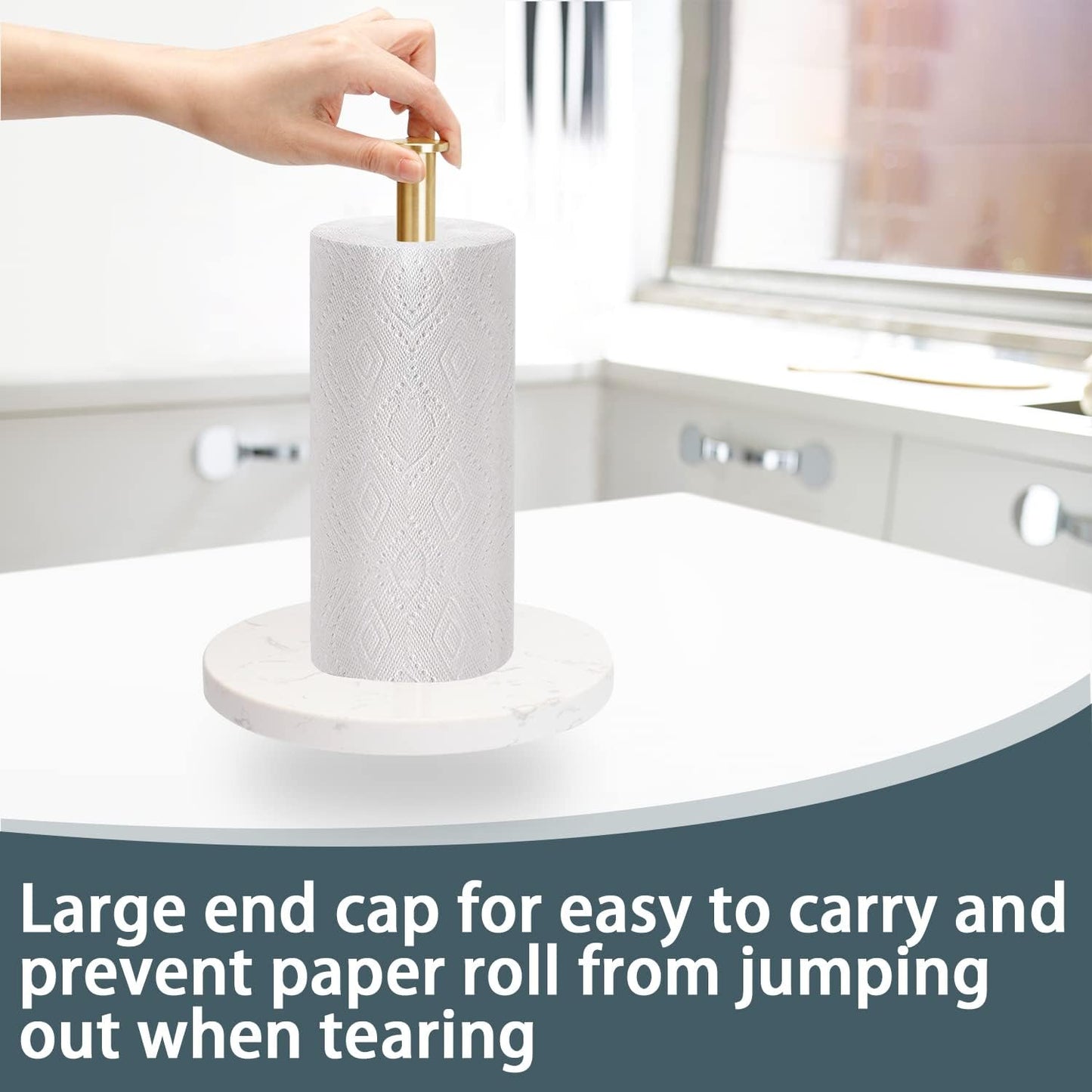 SEDISON Brushed Gold Paper Towel Holder Stand for Kitchen Countertop DEMO