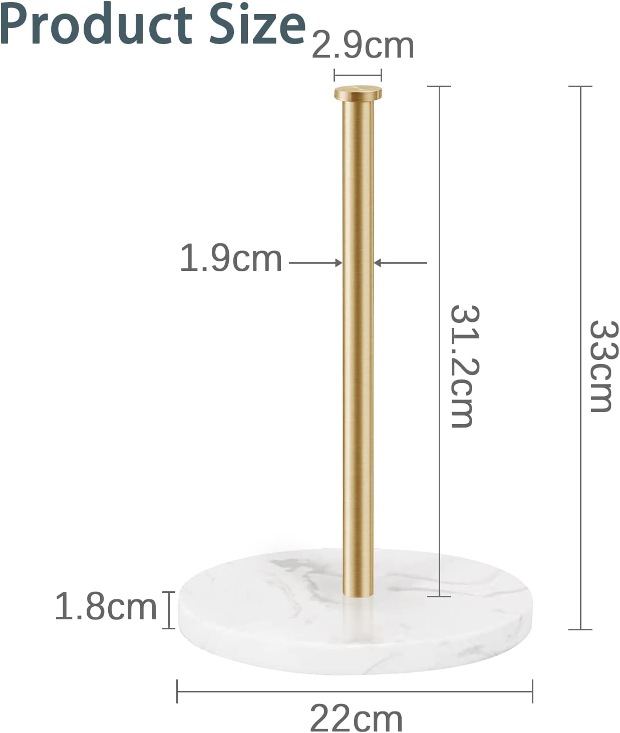 SEDISON Brushed Gold Paper Towel Holder Stand for Kitchen Countertop DEMO