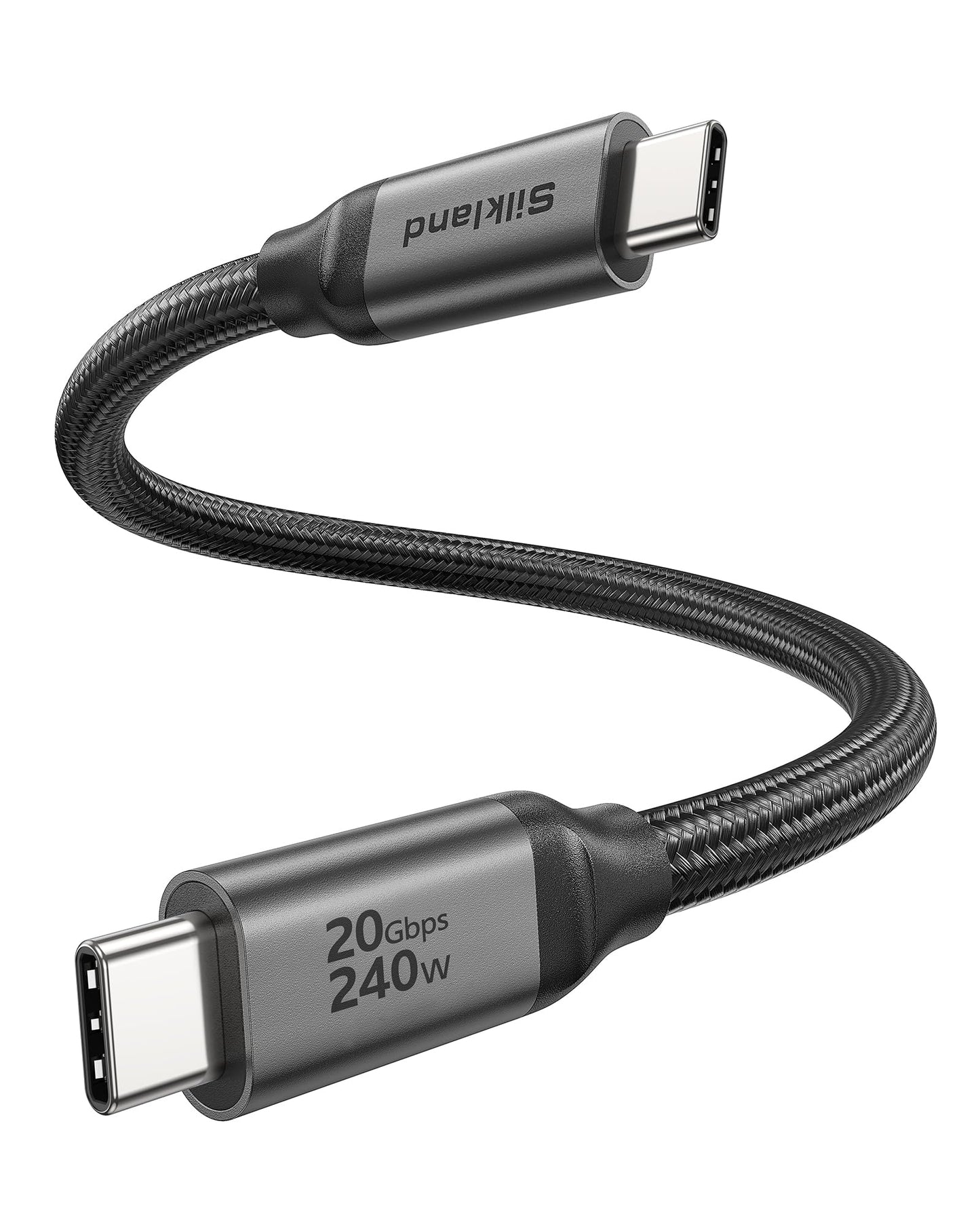 Silkland 20Gbps USB Cables USB-C Data Cable, High-Speed Grey Transfer Cord DEMO