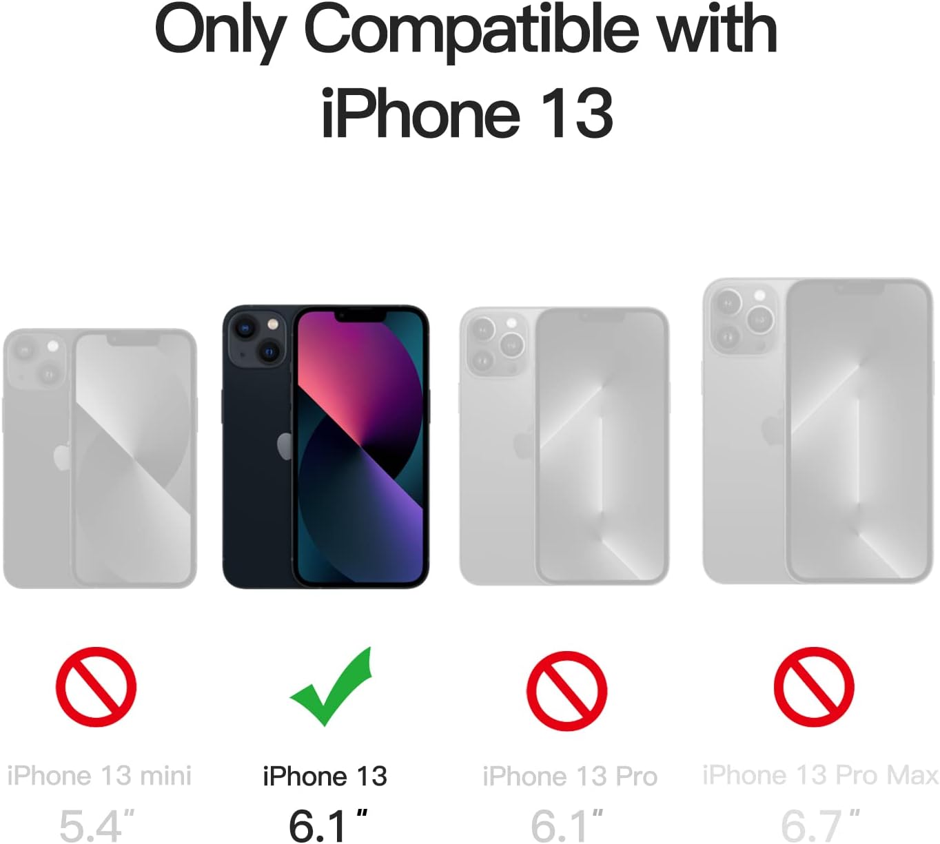 JETech Magnetic Basic Cases Case for iPhone 13 6.1-Inch Translucent NEW