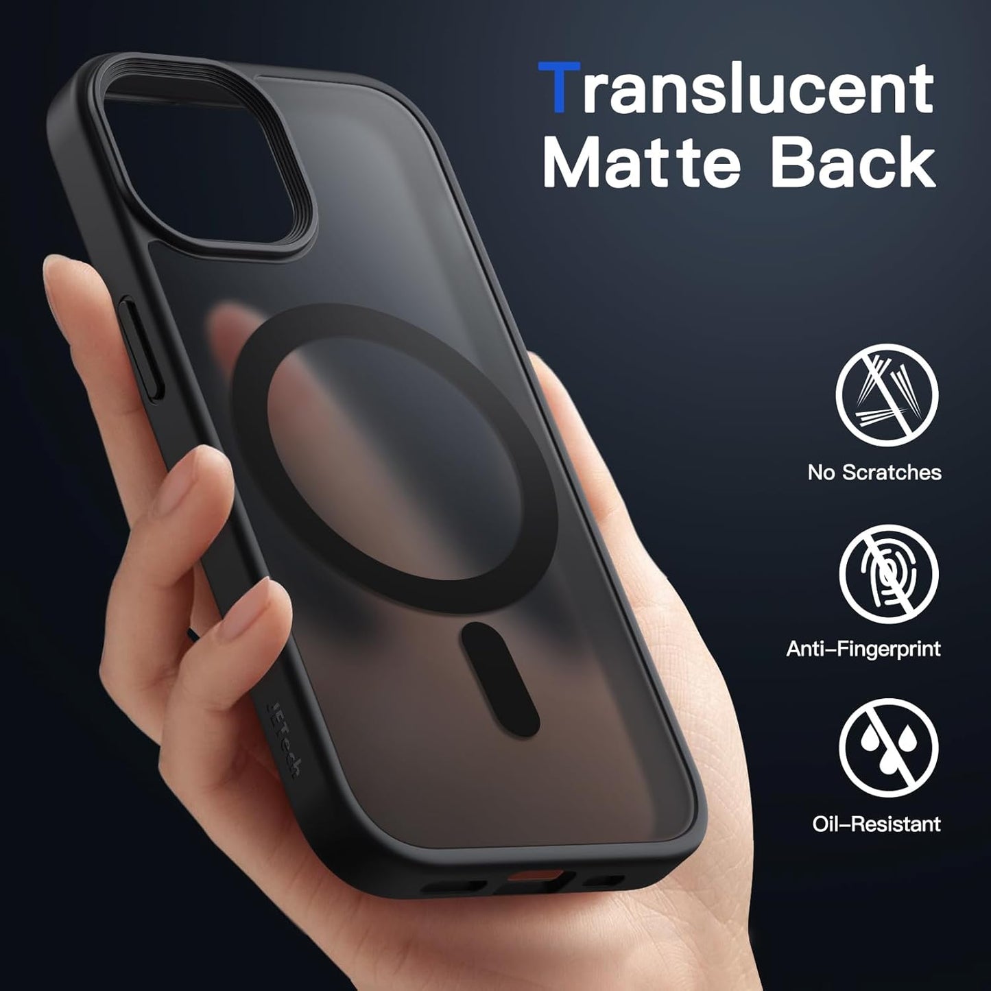 JETech Magnetic Basic Cases Case for iPhone 13 6.1-Inch Translucent NEW