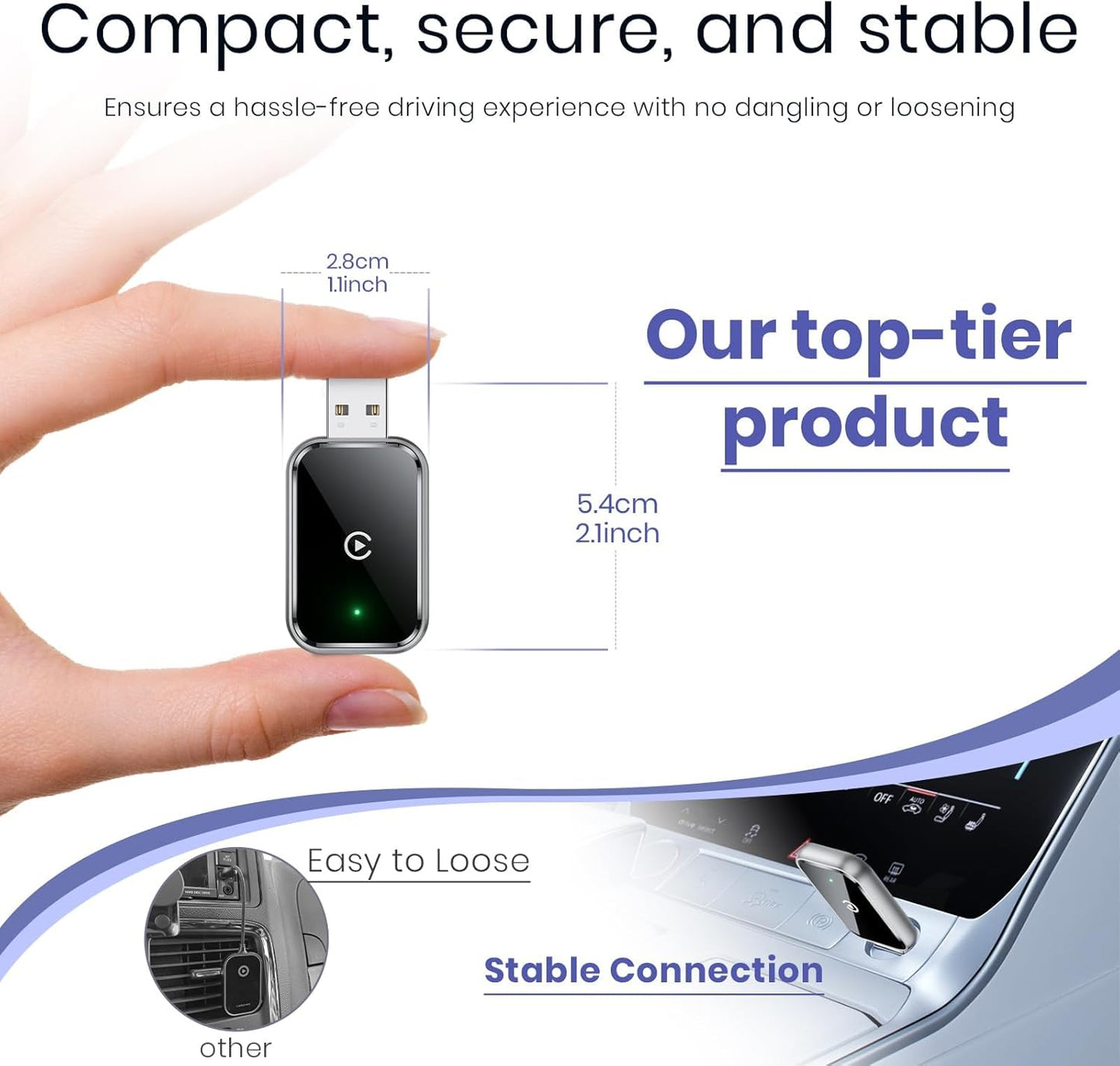 MAILESI Wireless Input Adapters CarPlay Adapter for iPhone - Stable 3s DEMO