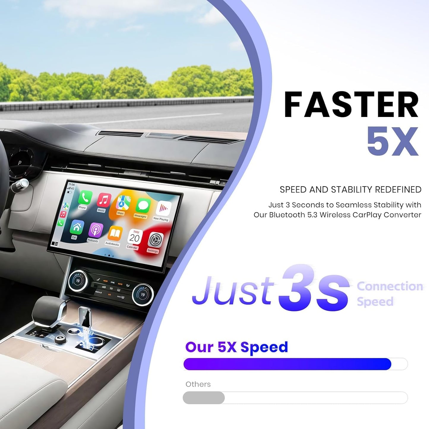 MAILESI Wireless Input Adapters CarPlay Adapter for iPhone - Stable 3s DEMO