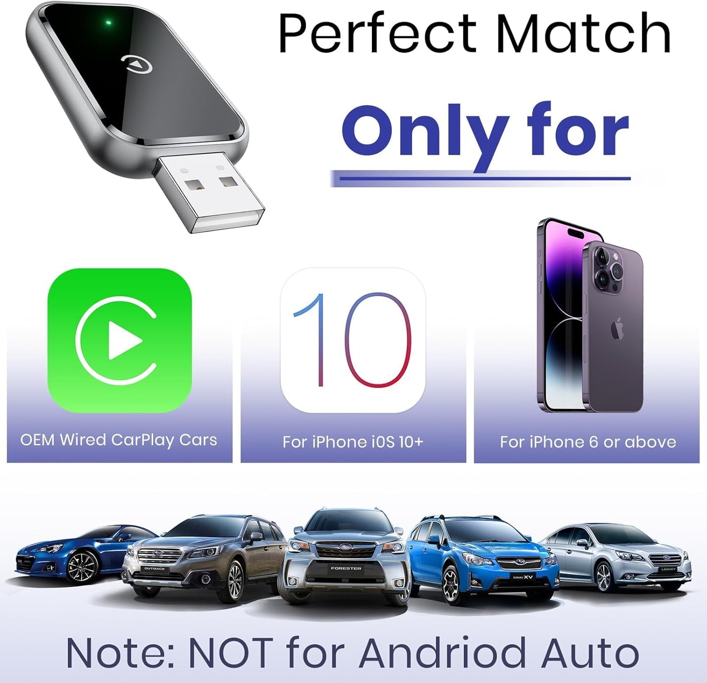 MAILESI Wireless Input Adapters CarPlay Adapter for iPhone - Stable 3s DEMO