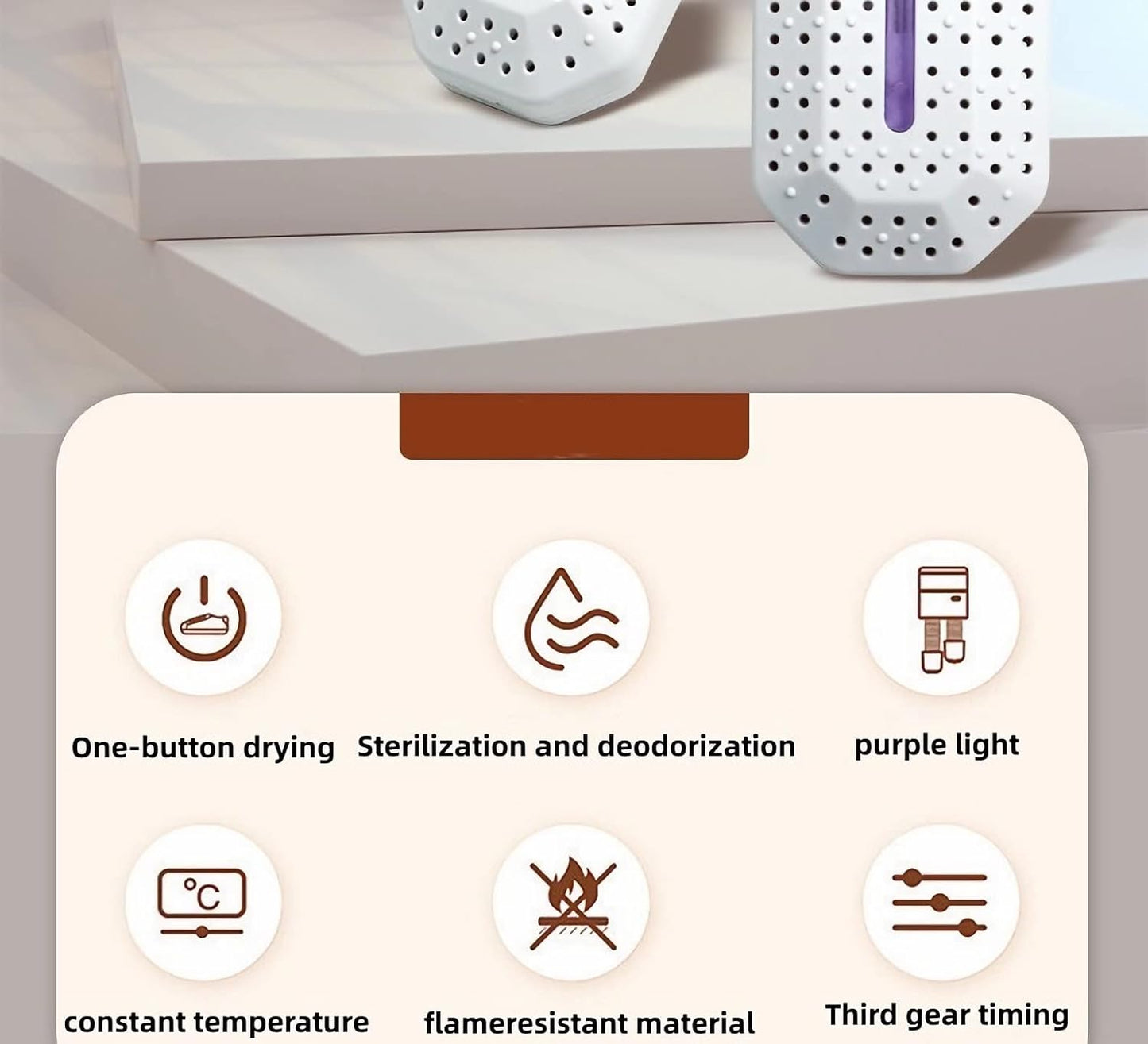 MUARRON Portable Shoe Dryer, 3-Speed Intelligent Constant Heat, White Care DEMO