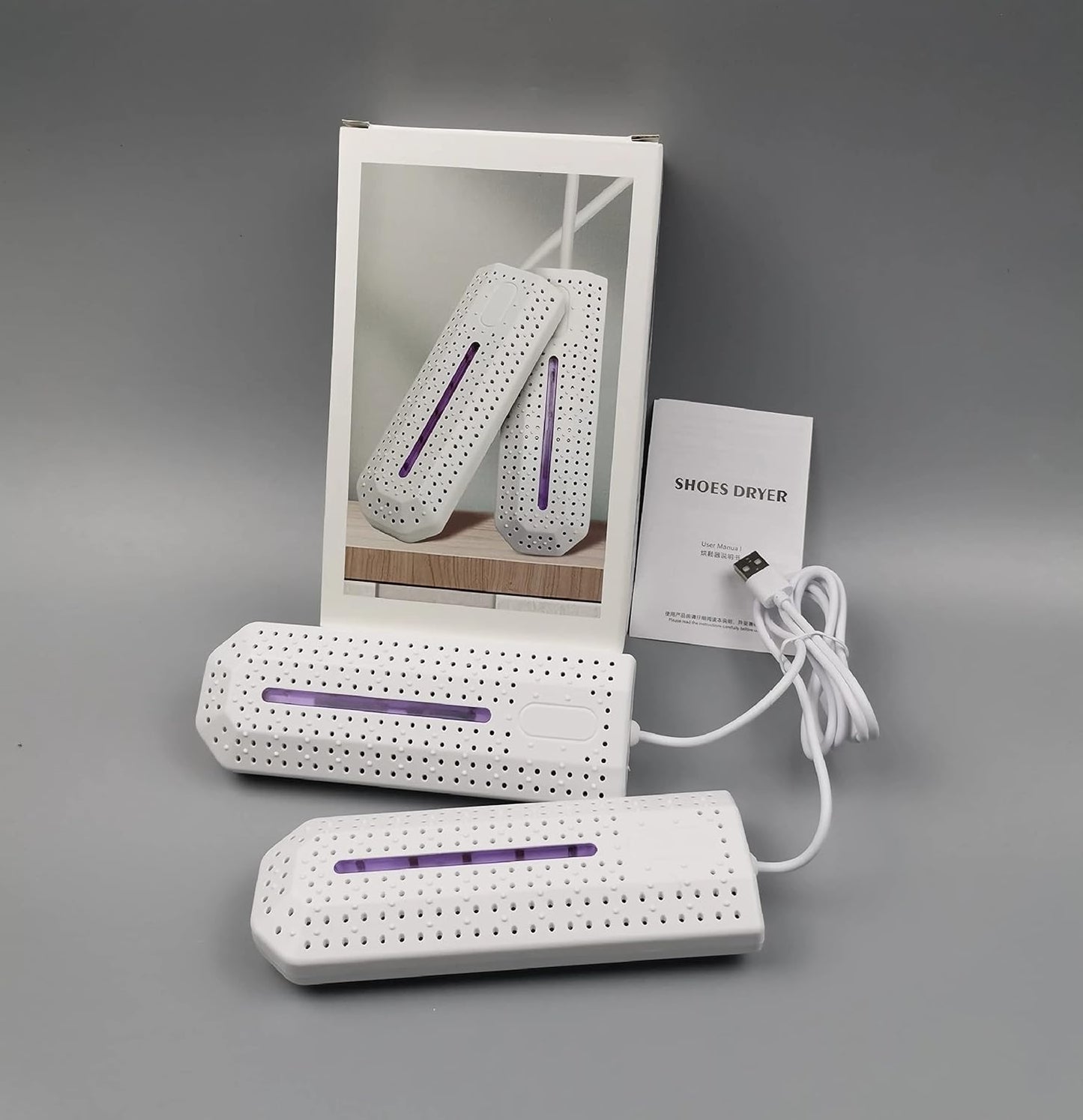 MUARRON Portable Shoe Dryer, 3-Speed Intelligent Constant Heat, White Care DEMO