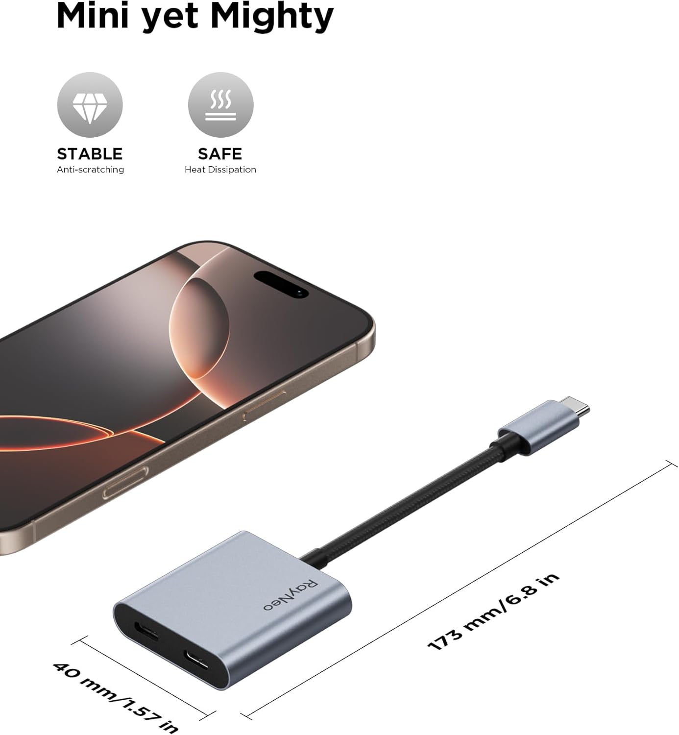 RayNeo USB-C to Glasses Charging Adapter - Charge and Play Hands-Free in DEMO
