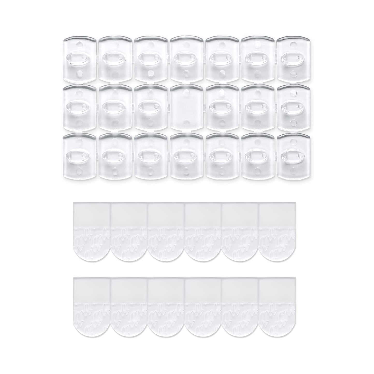 JELLYSUB Indoor Hooks Mini Light Clips with Adhesive Strips, 100 + 120 Clear NEW