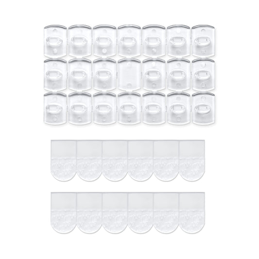 JELLYSUB Indoor Hooks Mini Light Clips with Adhesive Strips, 100 + 120 Clear NEW