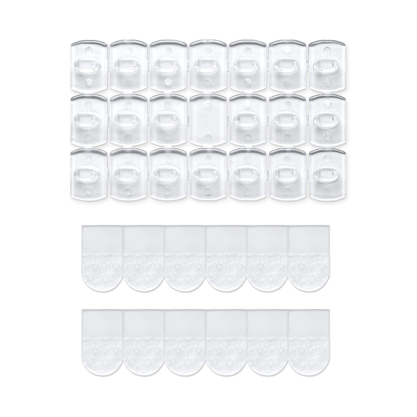 JELLYSUB Indoor Hooks Mini Light Clips with Adhesive Strips, 100 + 120 Clear NEW
