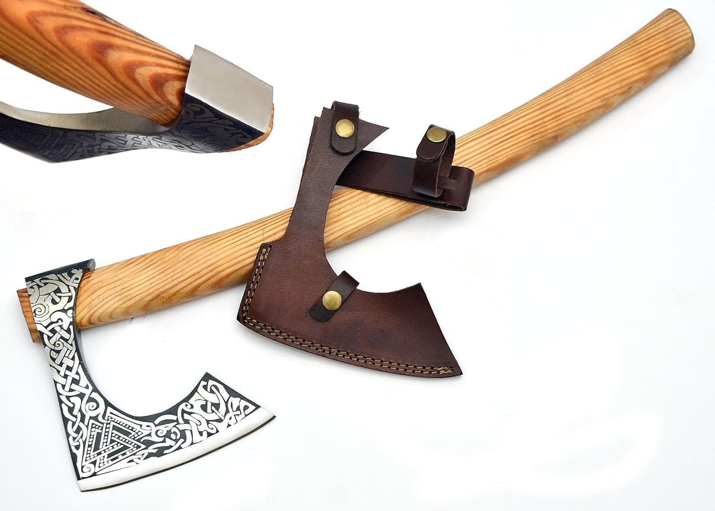 LIFAFA Forged Carbon Steel Novelty Display Viking Axe with Rose Wood Handle NEW