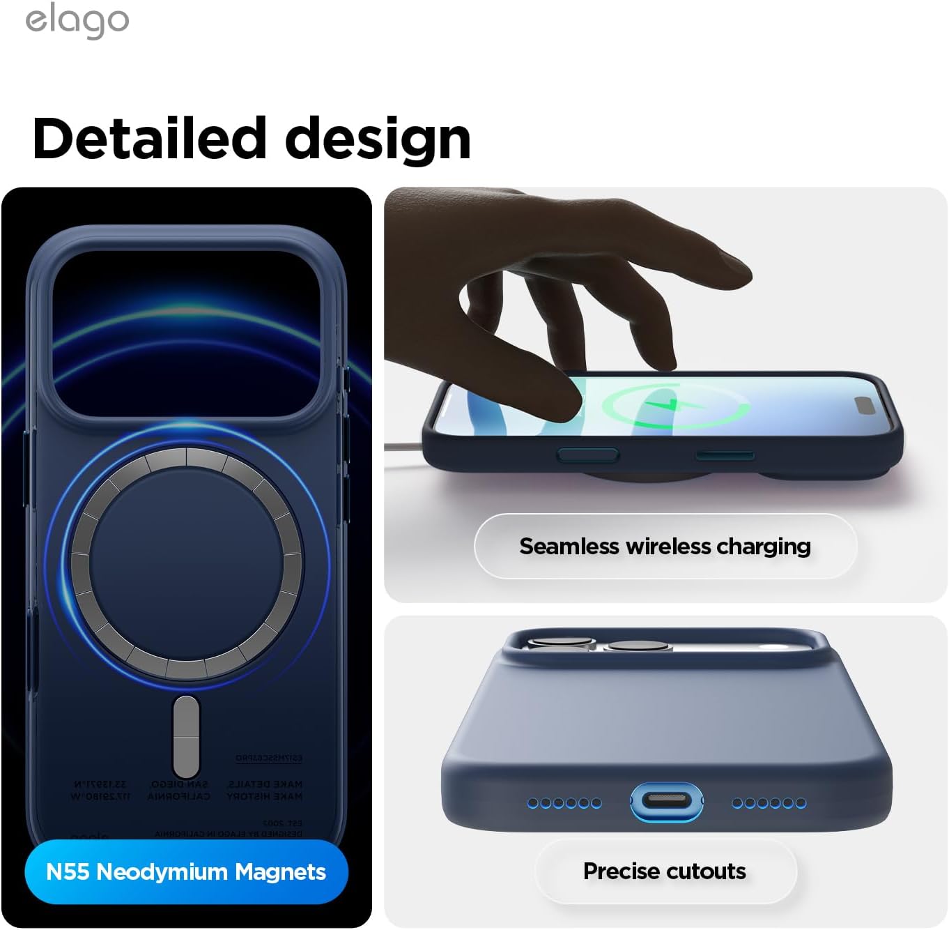 elago Magnetic Basic Cases Silicone iPhone 17 Pro Max 6.9" Case - Jean NEW