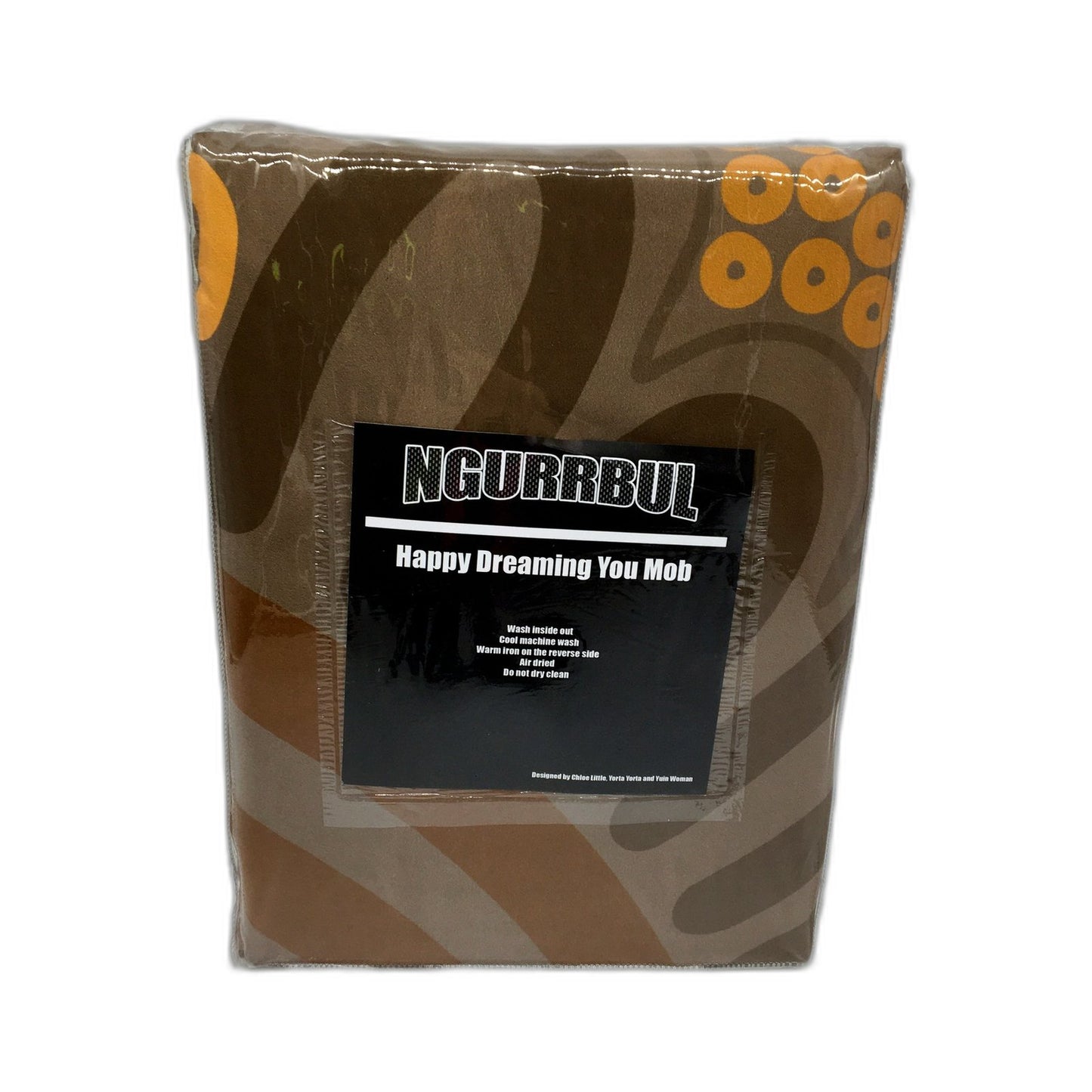 Ngurrbul Waterways Autumn Brown Patterned Reversible Bedding Set Queen Size NEW