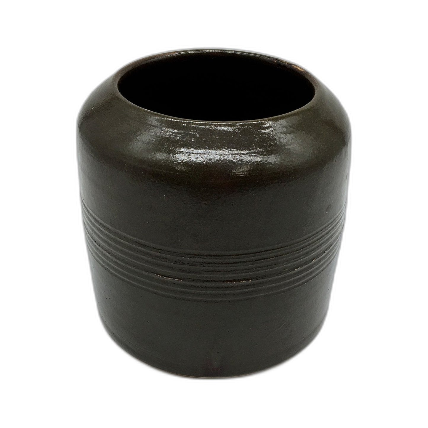 Hand Crafted Decorative Brown Pottery Vase Accent Piece Artisan Signed