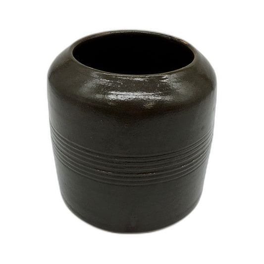 Hand Crafted Decorative Brown Pottery Vase Accent Piece Artisan Signed