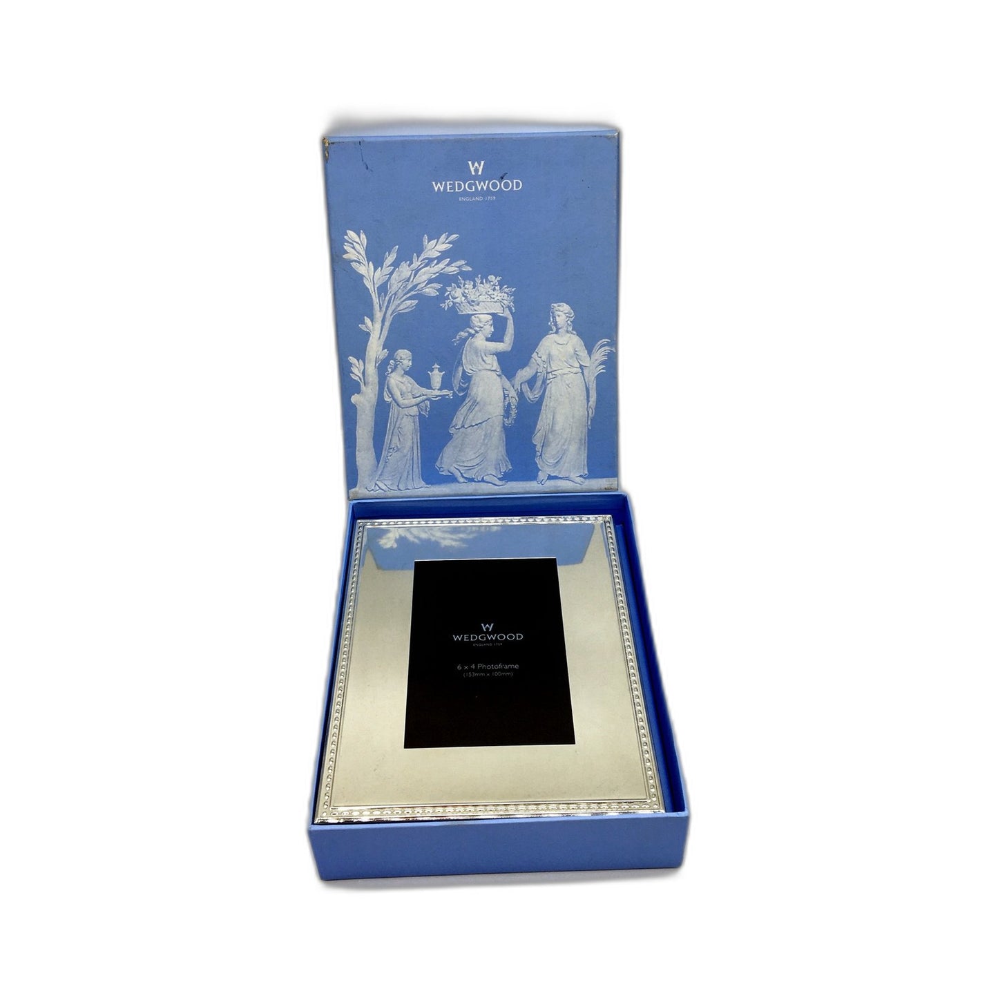VINTAGE Wedgwood Wishes Silver Decorative 6x4 Inch Picture Frame In Box
