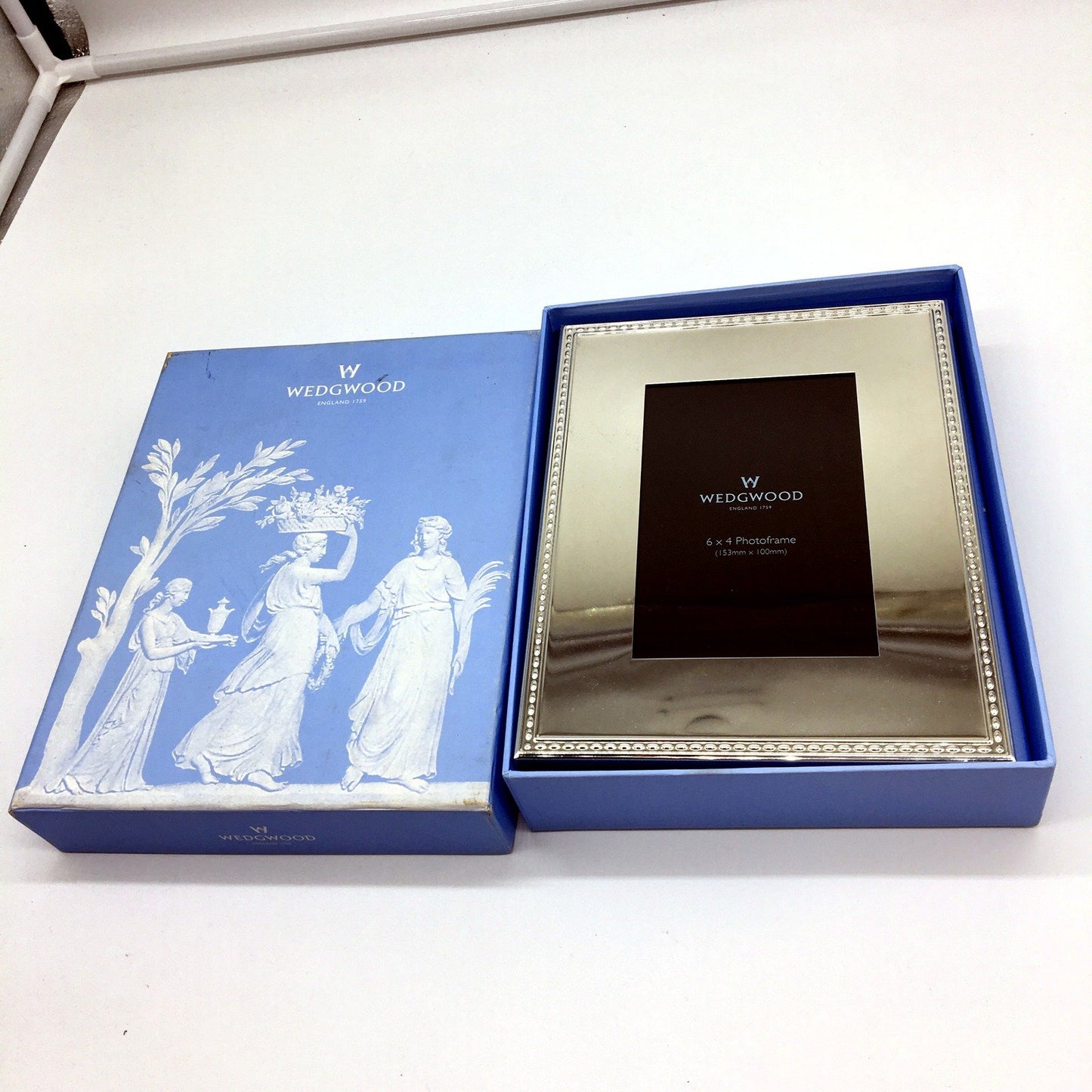 VINTAGE Wedgwood Wishes Silver Decorative 6x4 Inch Picture Frame In Box