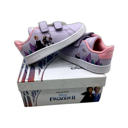 Adidas Girls' Frozen Advantage Purple & Pink Sneakers US 9.5 EU 26.5 NEW