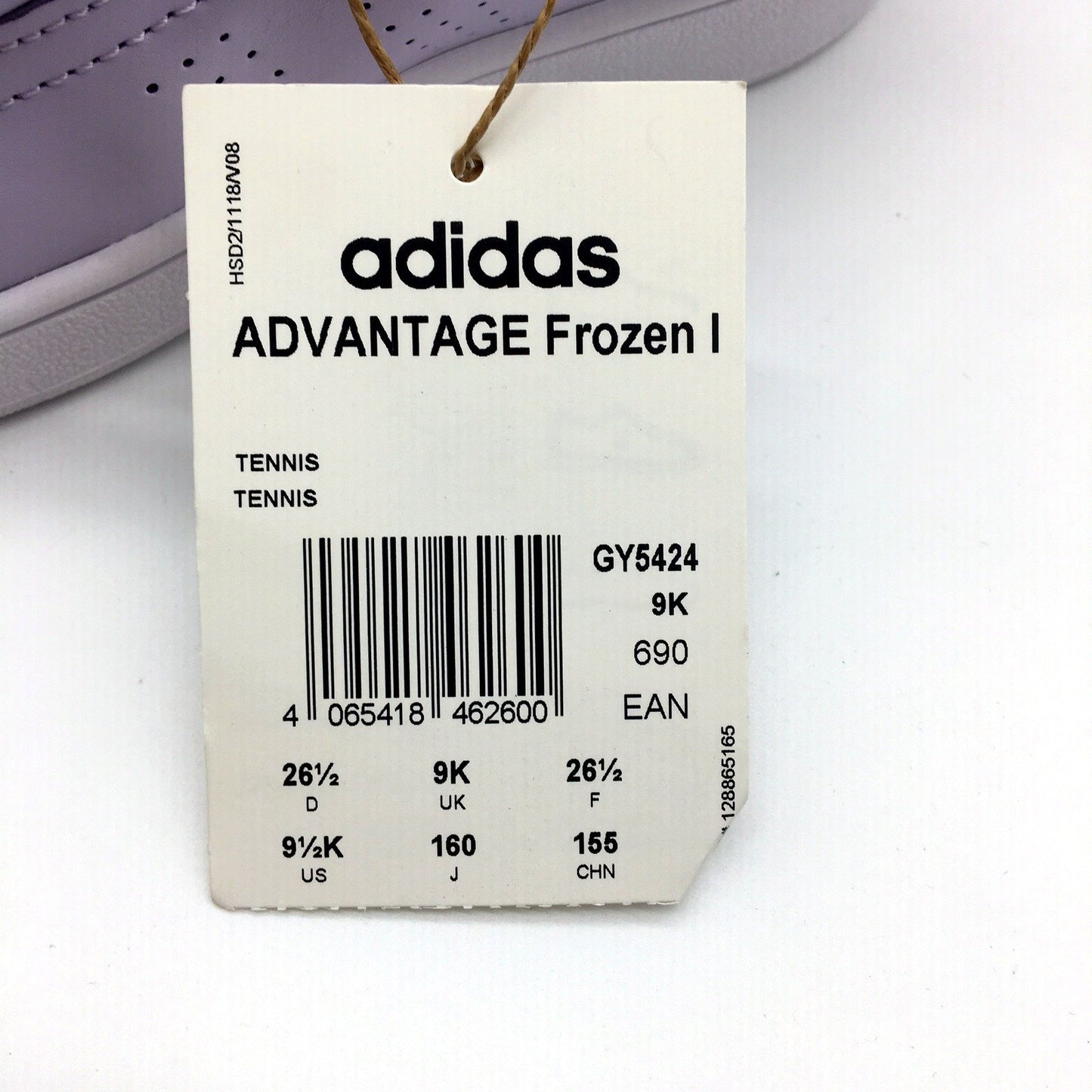 Adidas Girls' Frozen Advantage Purple & Pink Sneakers US 9.5 EU 26.5 NEW