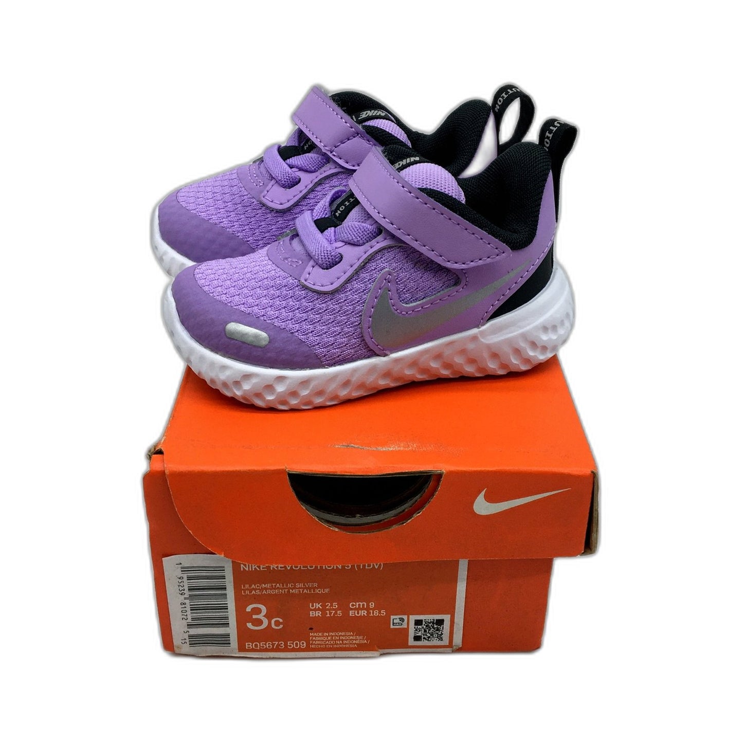 Nike Unisex Revolution 5 Kids Toddler Purple Sneakers Size 3C NEW