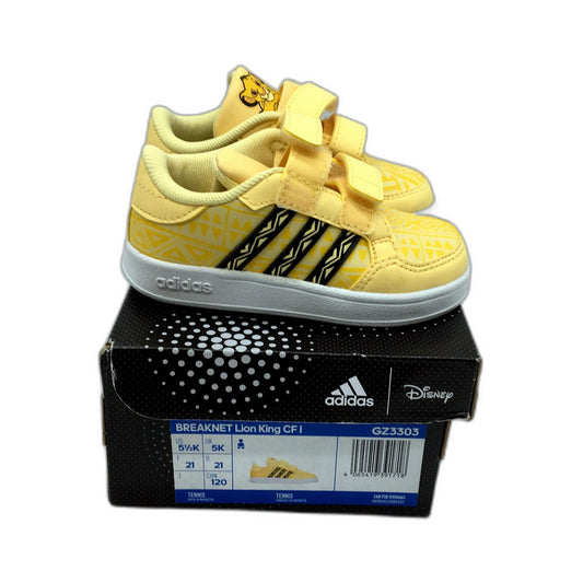 Adidas Breaknet Lion King Sneakers Velcro Cushioned Yellow Toddler US 5.5 NEW