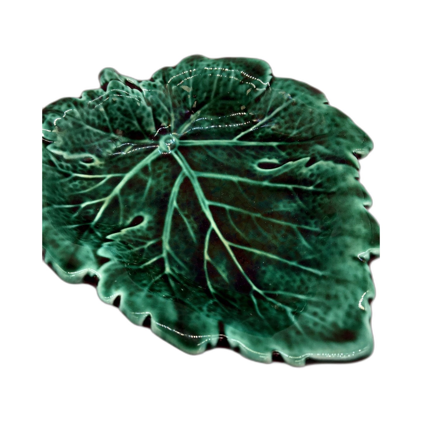 VINTAGE Wedgwood Made In England Green Ceramic Leaf Dish Decorative