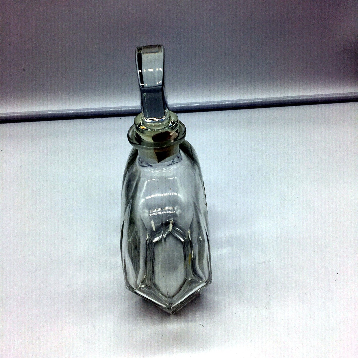 VINTAGE Kisslinger Crystal Liquor Decanter Glass Etched Decal Motif