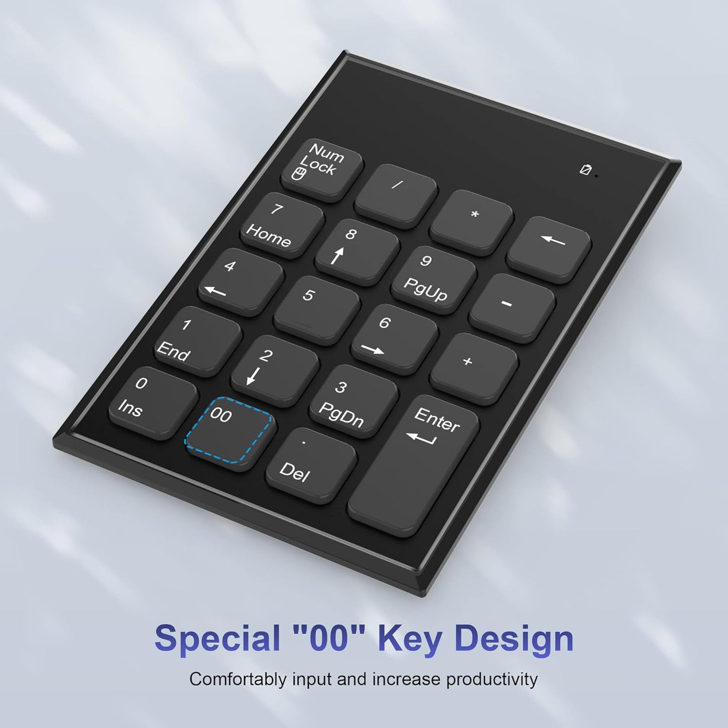 Arleedyn Wireless Numeric Keypad and Mouse Combo 2.4G USB Keyboard Set Black NEW