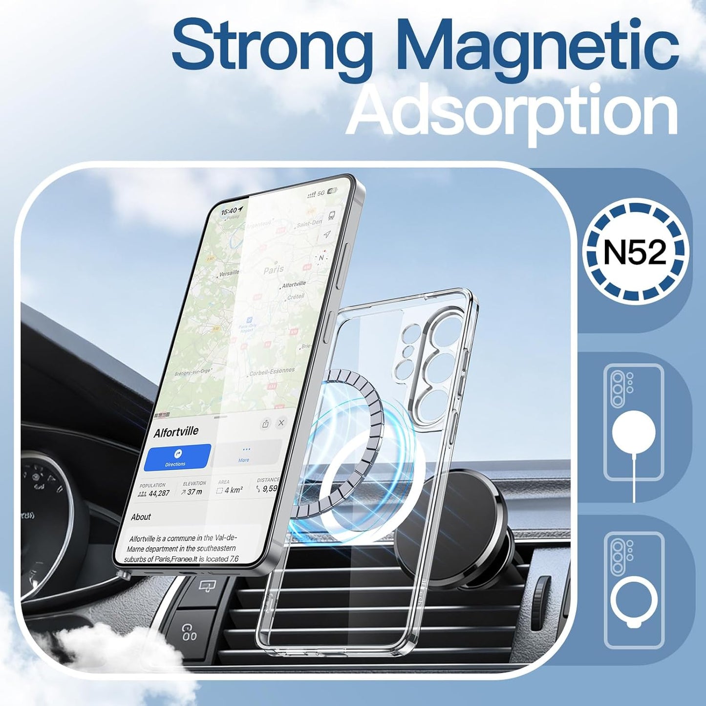JETech Magnetic Basic Cases Case for Samsung Galaxy S26 Ultra Clear NEW